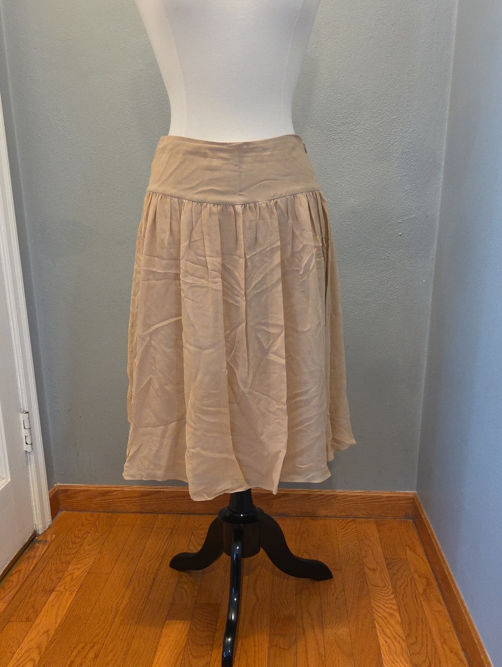 Adrianna Papell Light Tan Midi Skirt